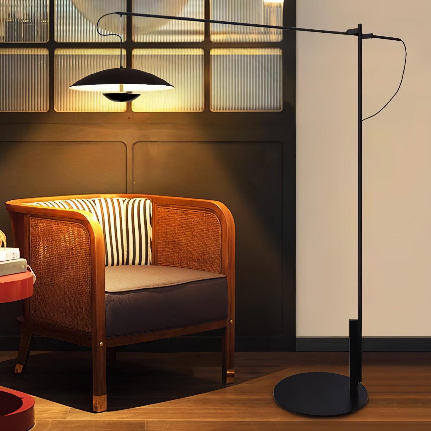 Modern Adjustable LED Floor Lamp with Directional Suspension and Aluminum Frame