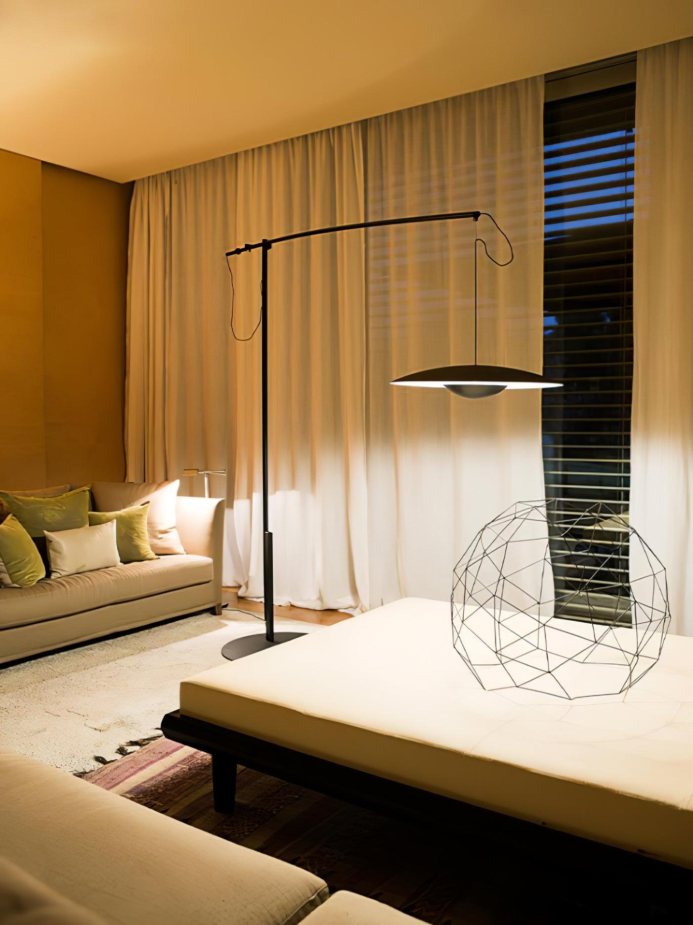 Modern Adjustable LED Floor Lamp with Directional Suspension and Aluminum Frame