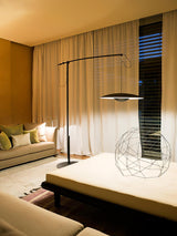 Modern Adjustable LED Floor Lamp with Directional Suspension and Aluminum Frame