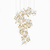 Ceramic Ginkgo Leaf Cascade Chandelier Luxury Pendant Light for Grand Entrances