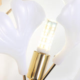 Elegant Gold and White Ginkgo Leaf Wall Sconce Indoor Ceramic Accent Lighting
