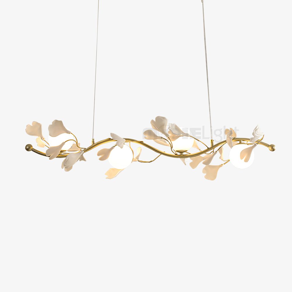 luxury-ginkgo-leaf-linear-chandelier-gold-metal-bar-light-with-white-ceramic-petal-shades