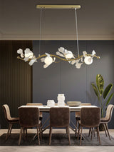 luxury-ginkgo-leaf-linear-chandelier-gold-metal-bar-light-with-white-ceramic-petal-shades