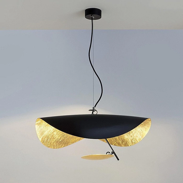 Modern Minimalist Giorgio Curving Disc LED Pendant Light with Adjustable Hanging Height