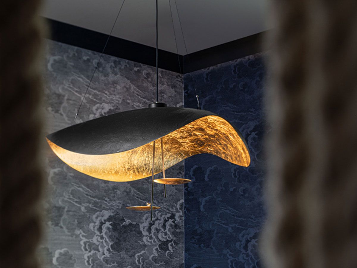 Modern Minimalist Giorgio Curving Disc LED Pendant Light with Adjustable Hanging Height