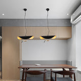 Modern Minimalist Giorgio Curving Disc LED Pendant Light with Adjustable Hanging Height