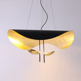 Modern Minimalist Giorgio Curving Disc LED Pendant Light with Adjustable Hanging Height