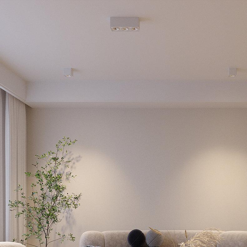Modern Square LED Surface Mounted Spotlight Steel Flush Mount Ceiling Light for Living Room Shop