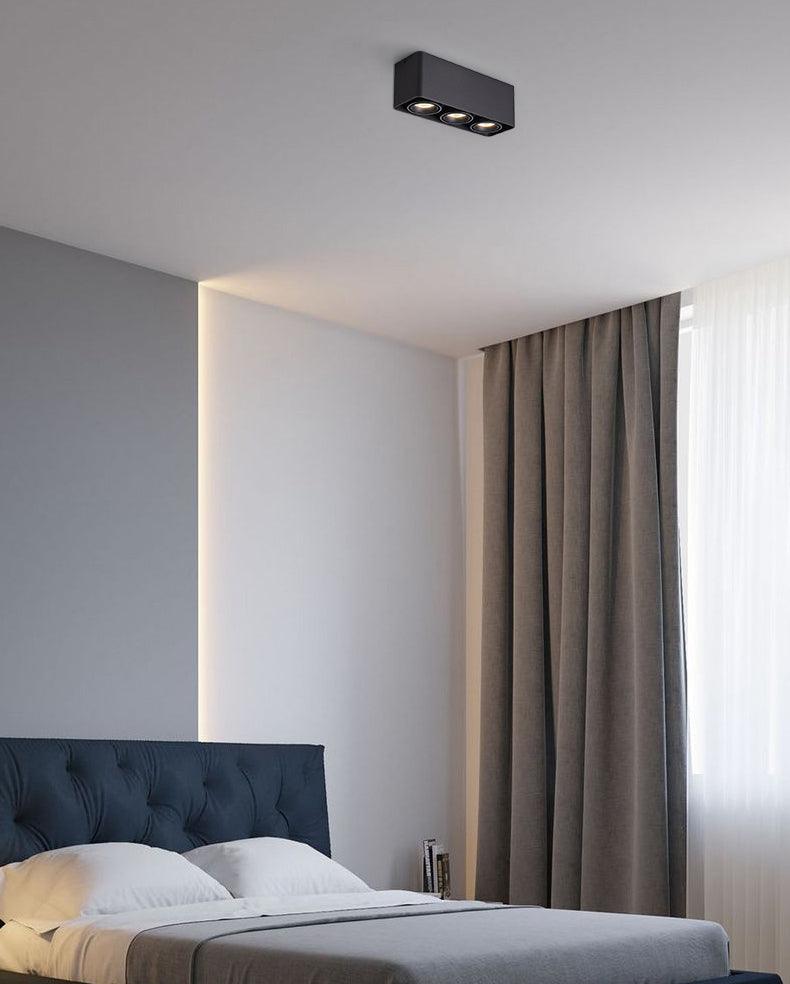 Modern Square LED Surface Mounted Spotlight Steel Flush Mount Ceiling Light for Living Room Shop