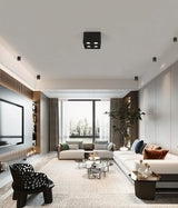 Modern Square LED Surface Mounted Spotlight Steel Flush Mount Ceiling Light for Living Room Shop