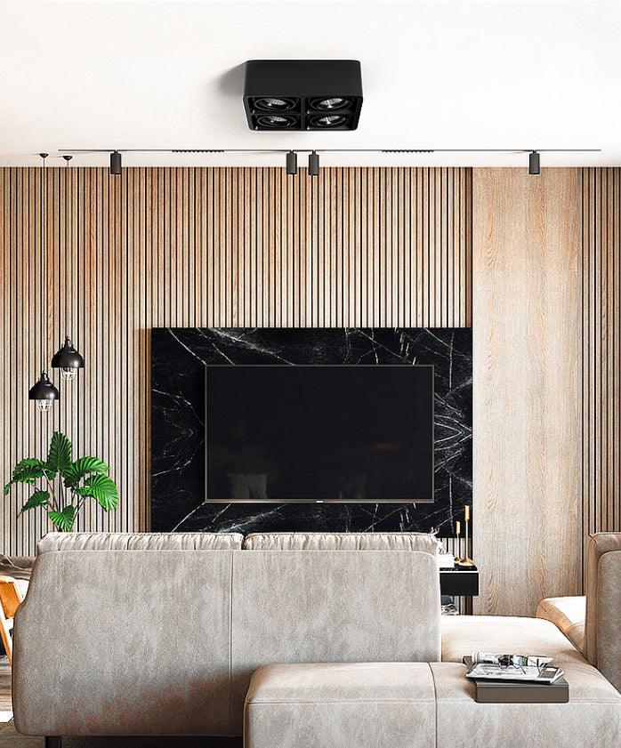 Modern Square LED Surface Mounted Spotlight Steel Flush Mount Ceiling Light for Living Room Shop