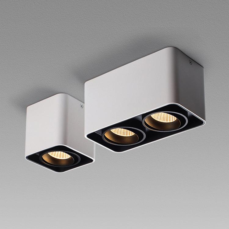 Modern Square LED Surface Mounted Spotlight Steel Flush Mount Ceiling Light for Living Room Shop