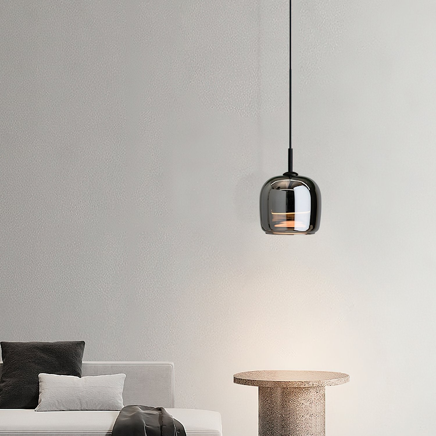 modern-smoke-gray-glass-drum-pendant-light-with-3-color-changing-led-technology
