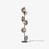 Elegant Handcrafted Glass Petal Standing Floor Lamp with Modern Melt Lava Effect Shades