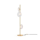 Elegant Handcrafted Glass Petal Standing Floor Lamp with Modern Melt Lava Effect Shades