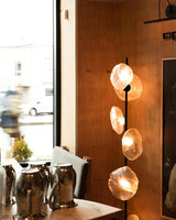 Elegant Handcrafted Glass Petal Standing Floor Lamp with Modern Melt Lava Effect Shades