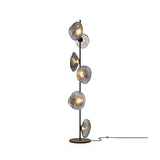Elegant Handcrafted Glass Petal Standing Floor Lamp with Modern Melt Lava Effect Shades