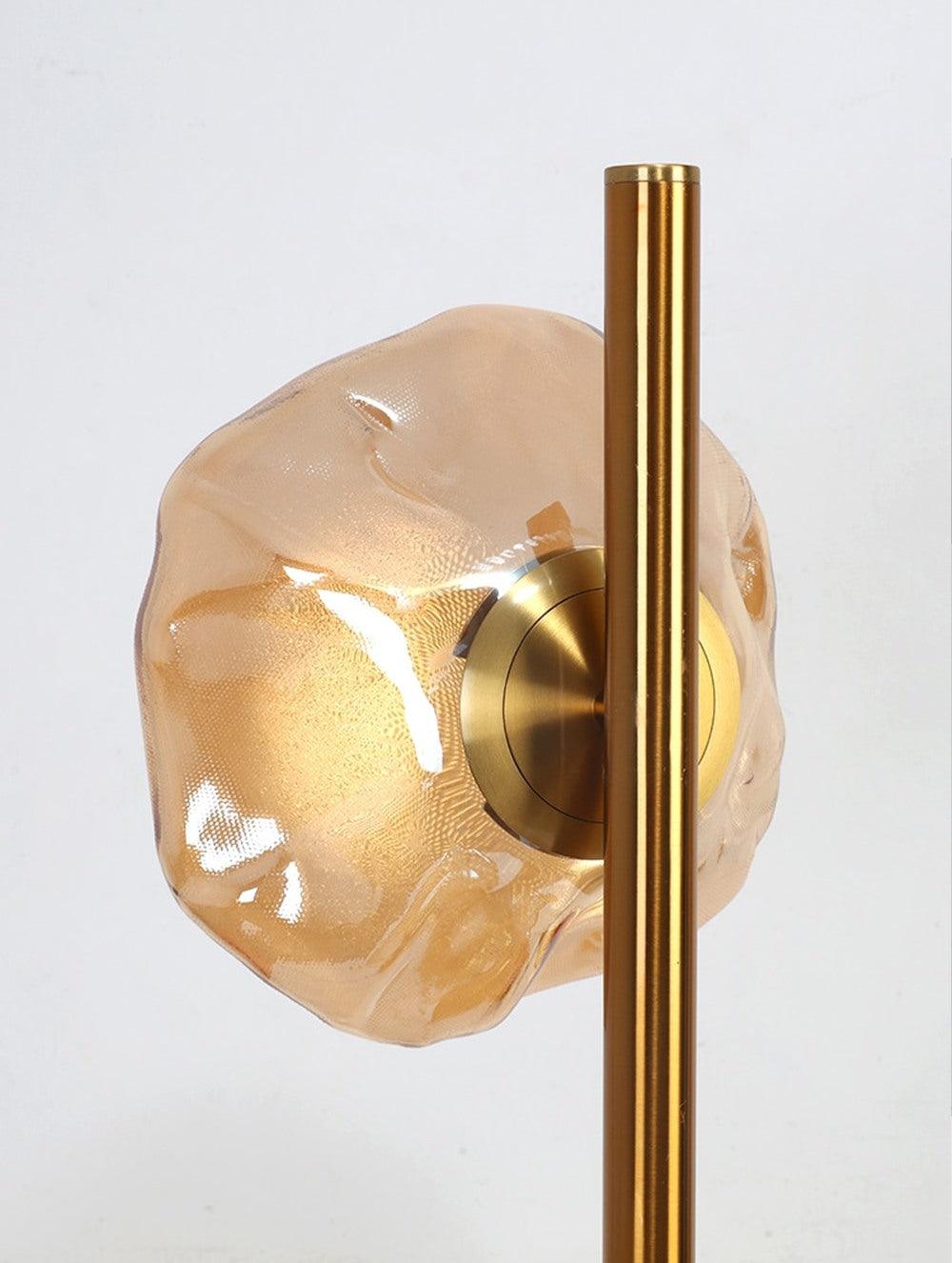 Modern Handcrafted Glass Petal Table Lamp with Melted Lava Shade Design