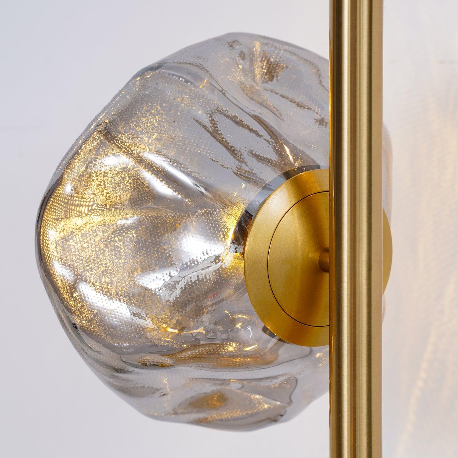 Modern Handcrafted Glass Petal Table Lamp with Melted Lava Shade Design