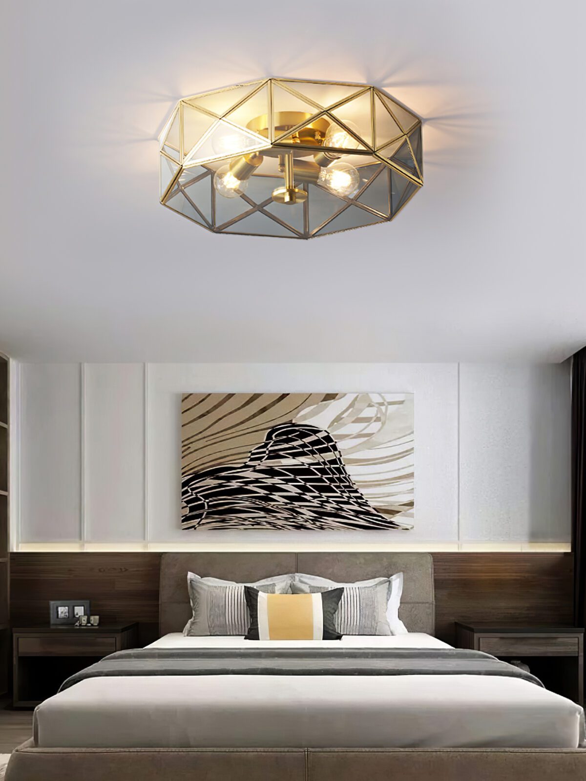 modern-geometric-polyhedron-glass-flush-mount-ceiling-light-brass-metal-base-industrial-retro-fixture