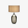 Luxury Smoky Glazed Crystal Table Lamp with Fabric Shade for Elegant Bedroom Lighting