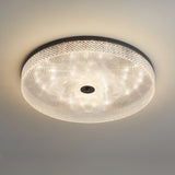 Modern Striped Glass Flush Mount Ceiling Light with Brass Finish and Integrated LED