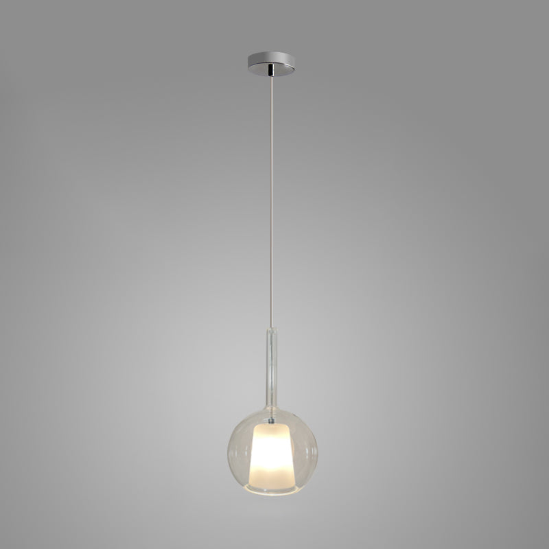 Glo Modern Glass Globe Pendant Light with Metallic Finish for Interior Lighting