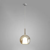 Glo Modern Glass Globe Pendant Light with Metallic Finish for Interior Lighting