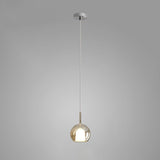 Glo Modern Glass Globe Pendant Light with Metallic Finish for Interior Lighting