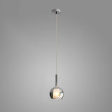Glo Modern Glass Globe Pendant Light with Metallic Finish for Interior Lighting