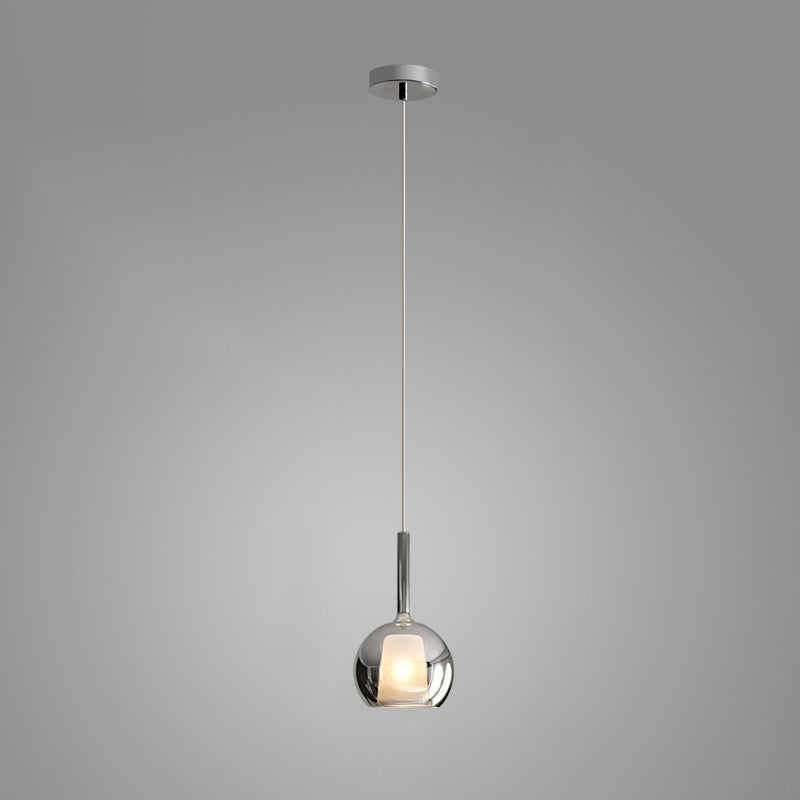 Glo Modern Glass Globe Pendant Light with Metallic Finish for Interior Lighting