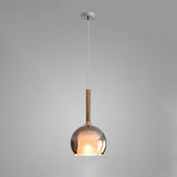 Glo Modern Glass Globe Pendant Light with Metallic Finish for Interior Lighting