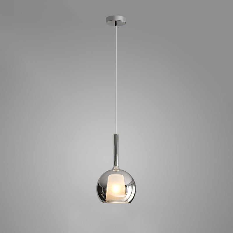 Glo Modern Glass Globe Pendant Light with Metallic Finish for Interior Lighting