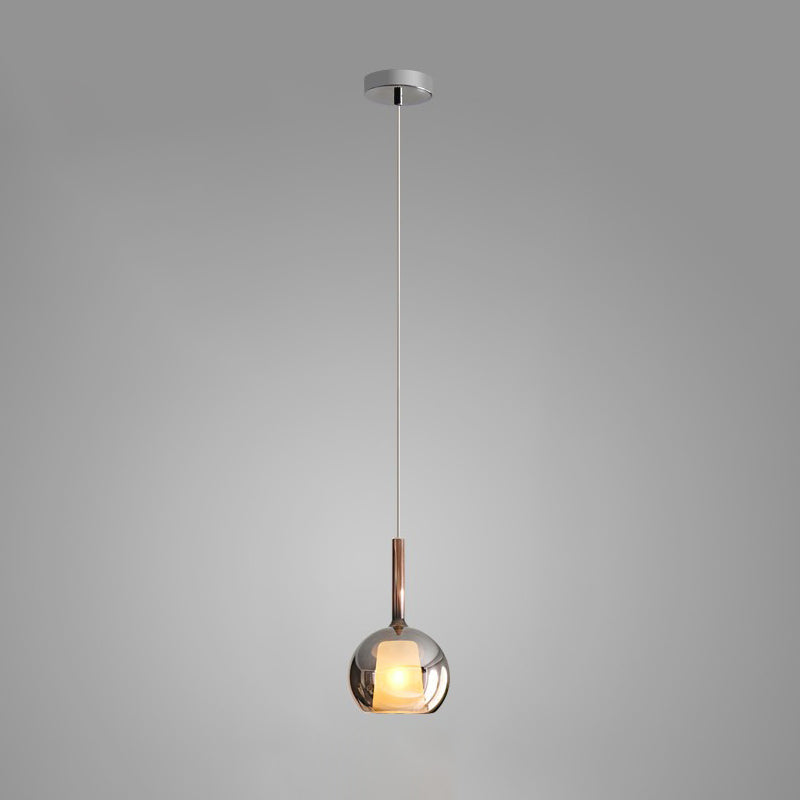 Glo Modern Glass Globe Pendant Light with Metallic Finish for Interior Lighting