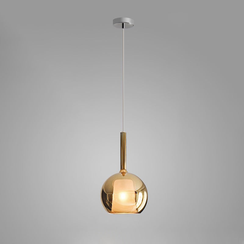 Glo Modern Glass Globe Pendant Light with Metallic Finish for Interior Lighting
