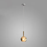 Glo Modern Glass Globe Pendant Light with Metallic Finish for Interior Lighting