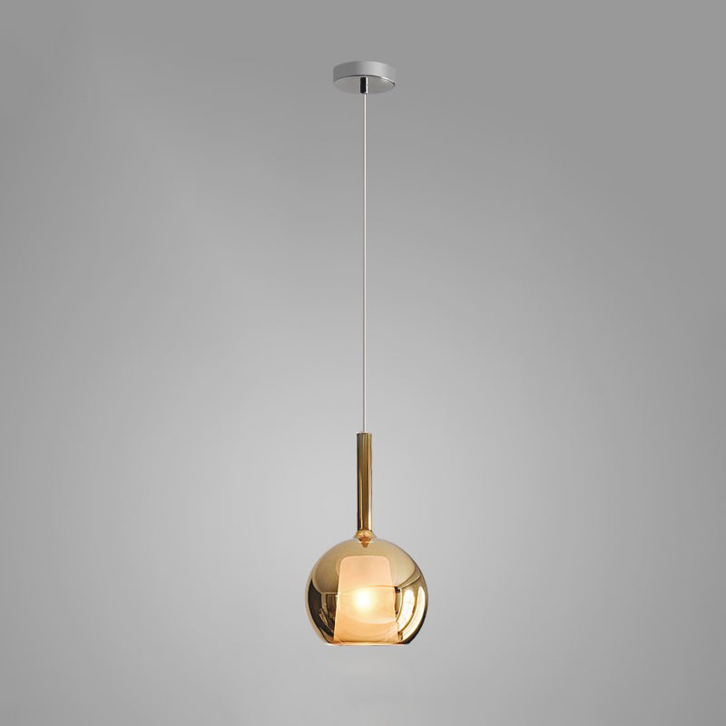 Glo Modern Glass Globe Pendant Light with Metallic Finish for Interior Lighting