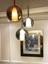 Glo Modern Glass Globe Pendant Light with Metallic Finish for Interior Lighting