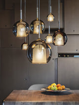 Glo Modern Glass Globe Pendant Light with Metallic Finish for Interior Lighting