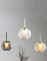 Glo Modern Glass Globe Pendant Light with Metallic Finish for Interior Lighting