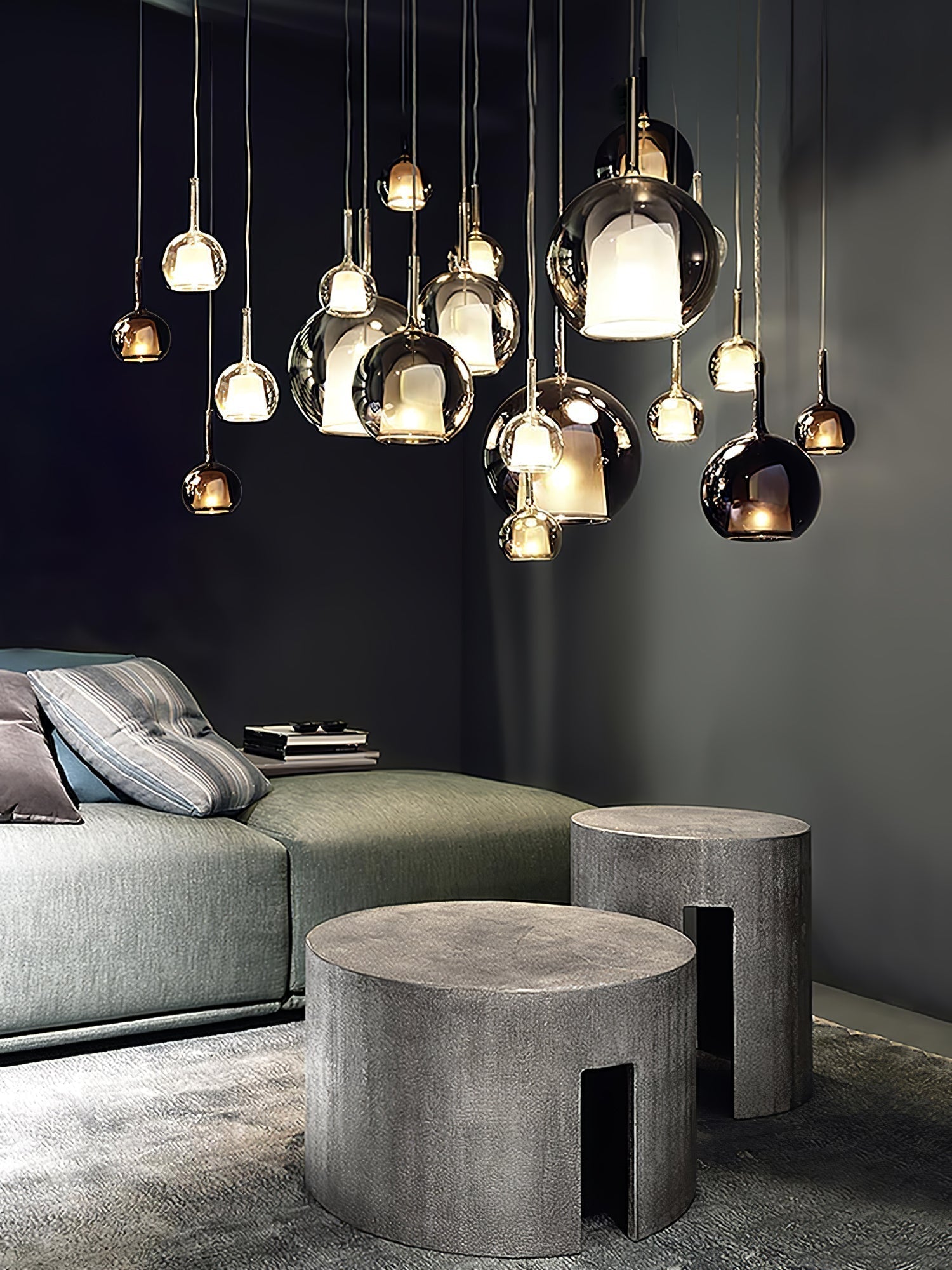 Glo Modern Glass Globe Pendant Light with Metallic Finish for Interior Lighting