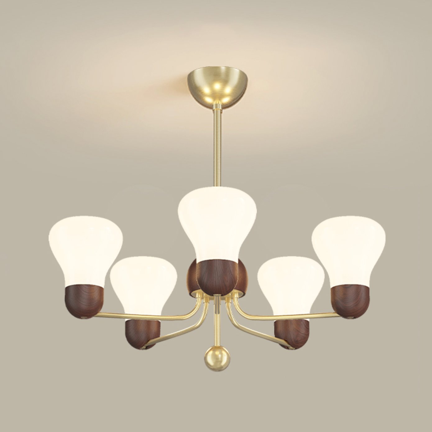 vintage-walnut-wood-chandelier-with-creamy-glass-shades-for-living-dining-room