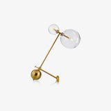 Modern Gold Metal Pearl Globe Table Lamp with Blown Glass Shade for Living Room