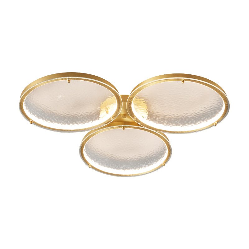 Modern Brass Interconnected Circular LED Flush Mount Ceiling Lighting