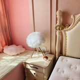Romantic Goose Feather Desk Lamp with Metal Tripod Stand for Bedside and Accent Lighting