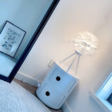 Romantic Goose Feather Desk Lamp with Metal Tripod Stand for Bedside and Accent Lighting