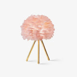 Romantic Goose Feather Desk Lamp with Metal Tripod Stand for Bedside and Accent Lighting