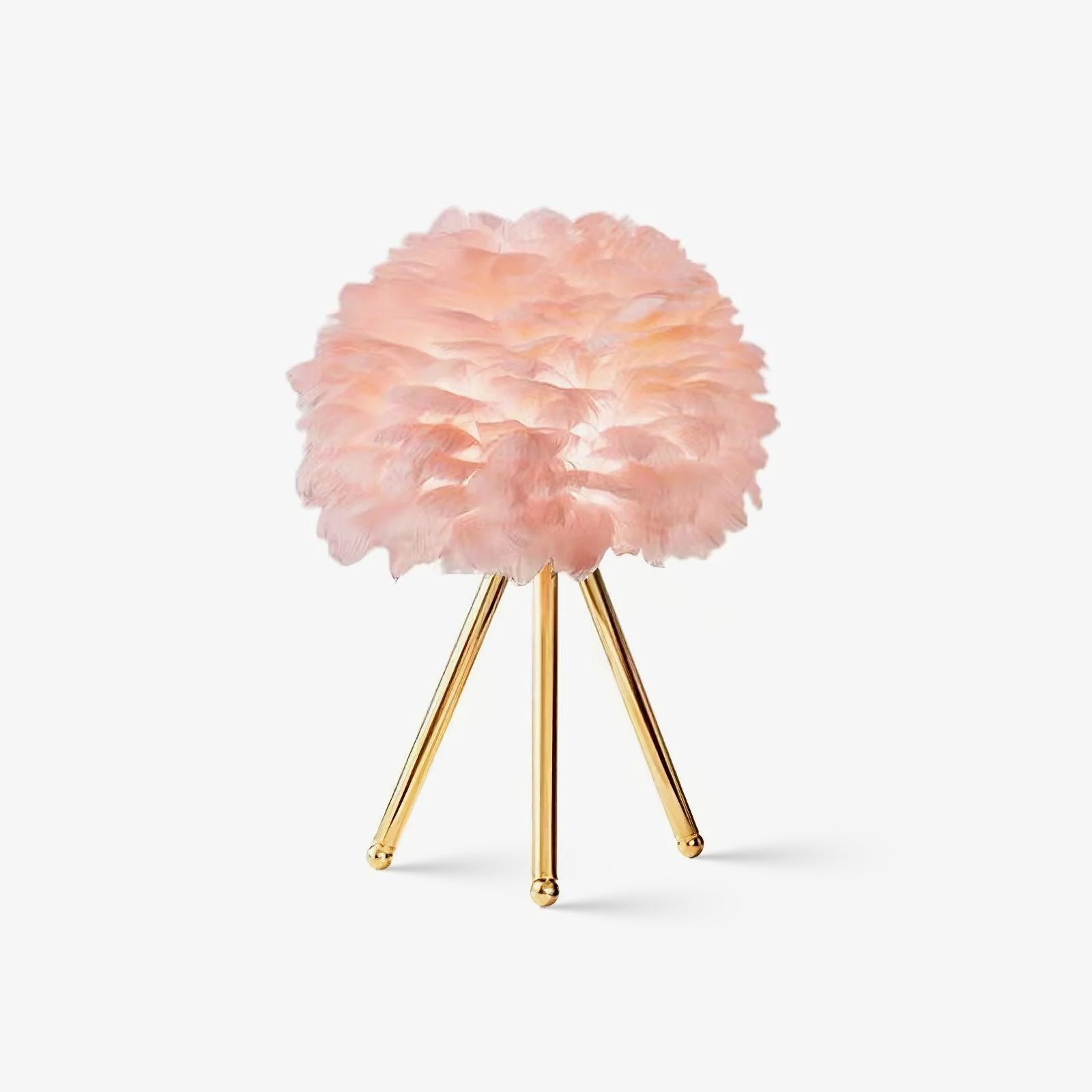 Romantic Goose Feather Desk Lamp with Metal Tripod Stand for Bedside and Accent Lighting
