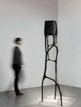 Modern Gothic Sculptural Floor Lamp Organic Web Style Torchiere Light for Art Inspired Interiors