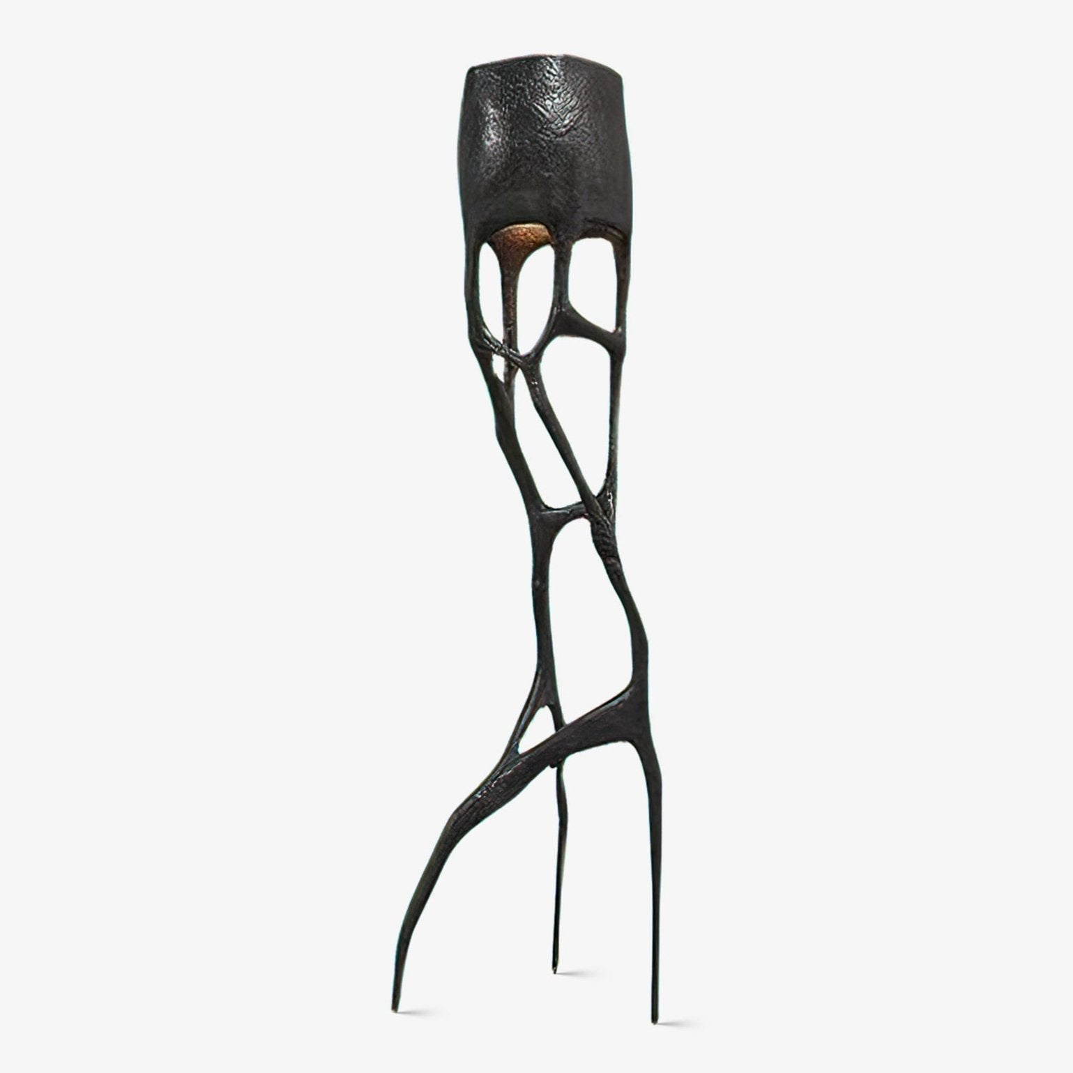 Modern Gothic Sculptural Floor Lamp Organic Web Style Torchiere Light for Art Inspired Interiors
